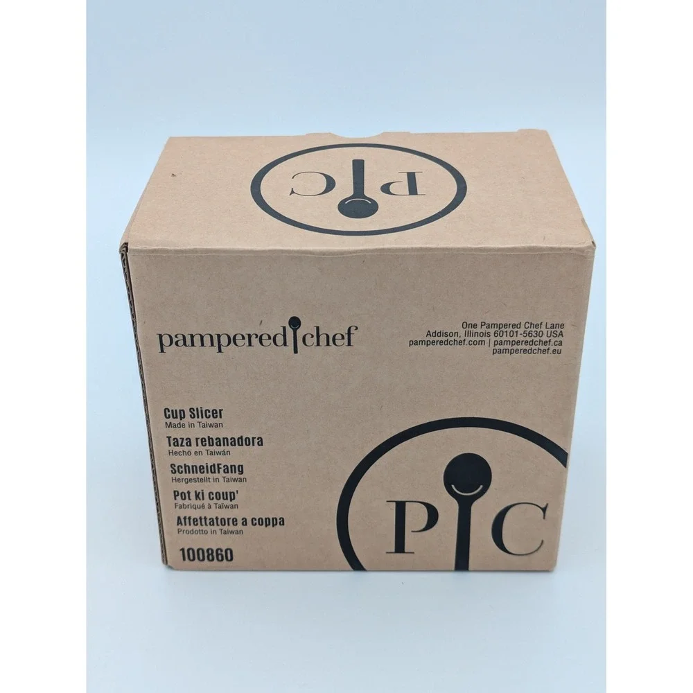 Pampered Chef Cup Slicer 100860 Gray Kitchen Gadget Prep Tool Fruit Vegetable
